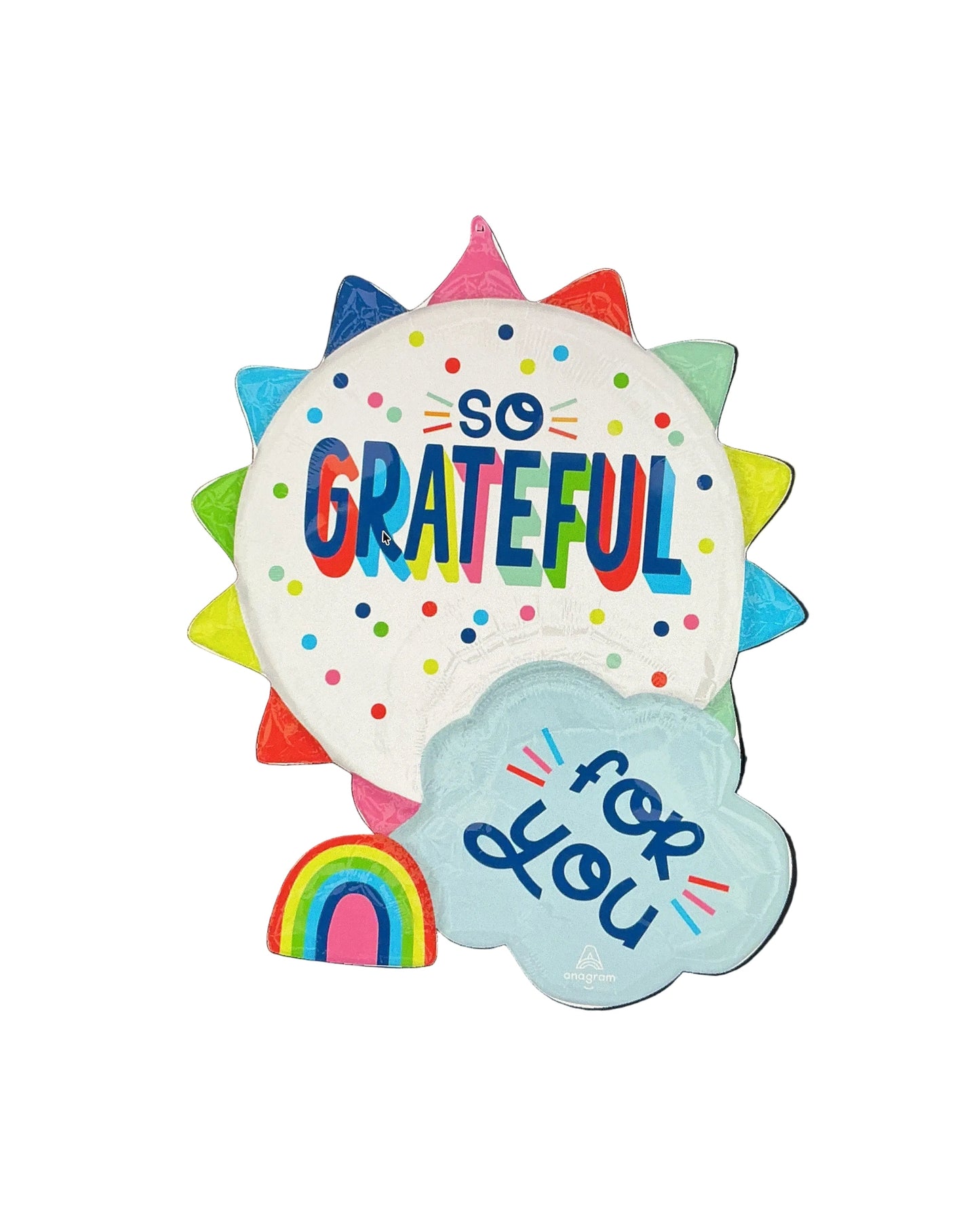 Colorful digital art on a tablet screen with 'So grateful for you' text.