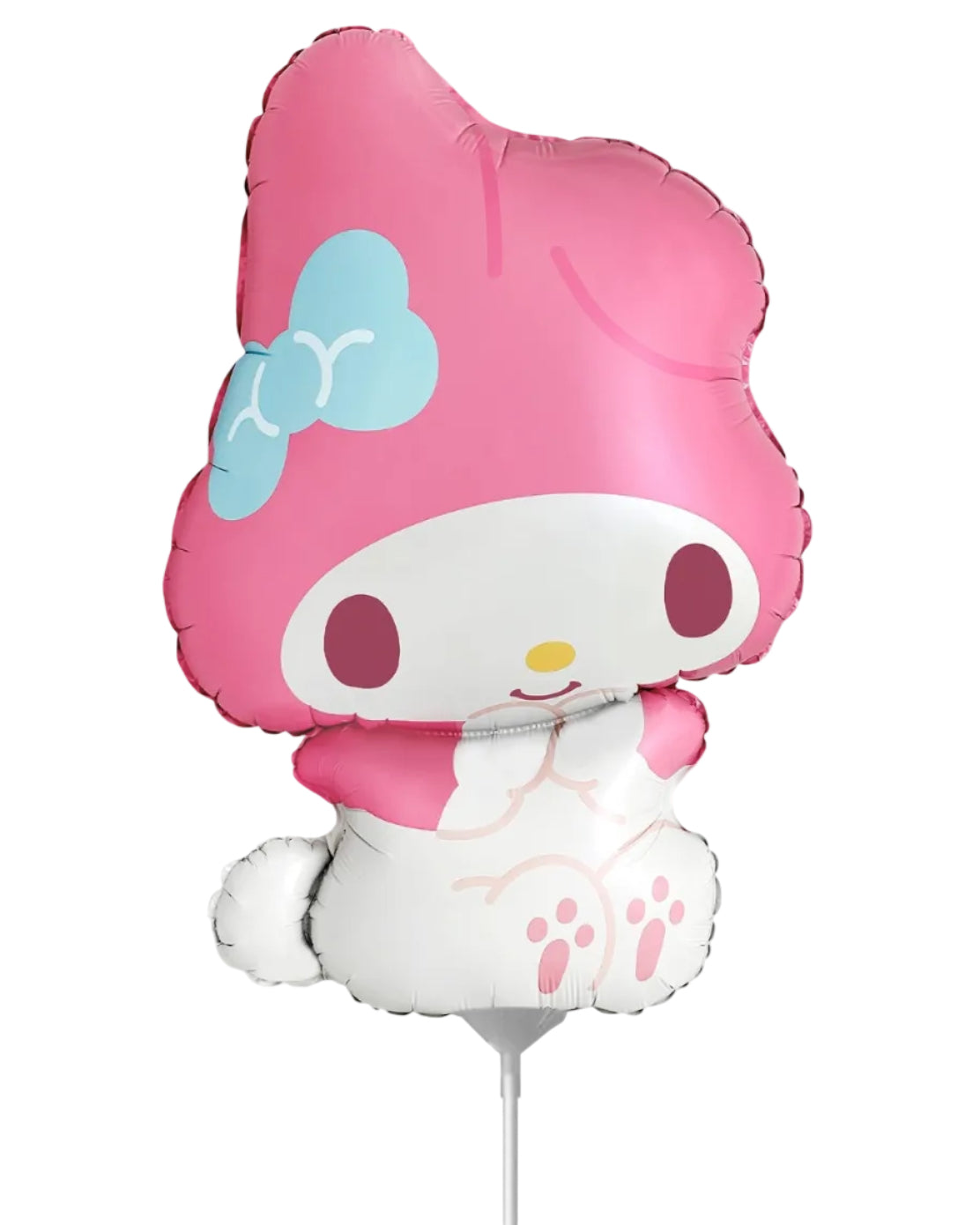 Pink cartoon character balloon on a white background