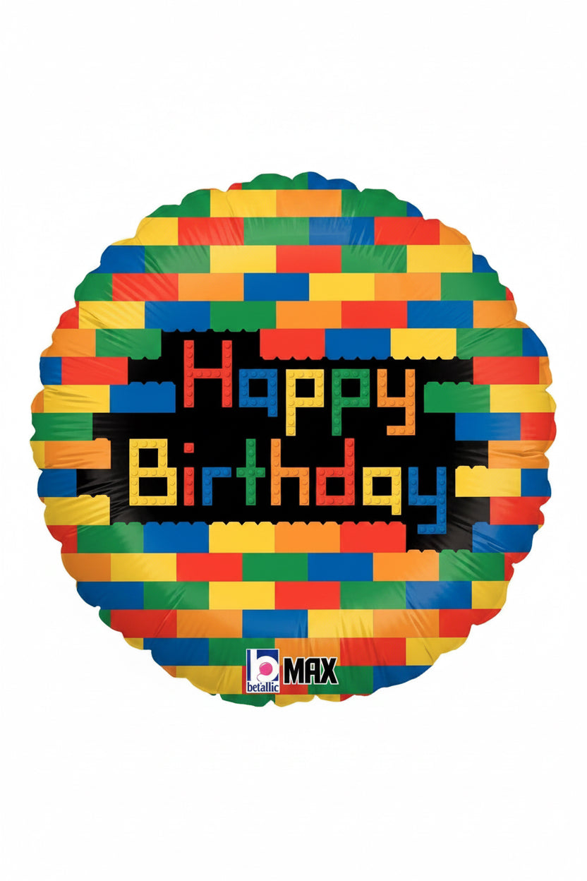 18" Birthday Blocks Foil Balloon