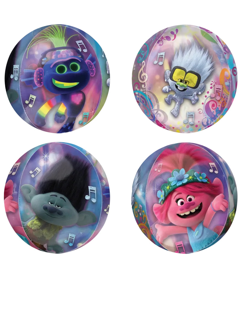 16" Trolls World Tour Orbz Clear Foil Balloon