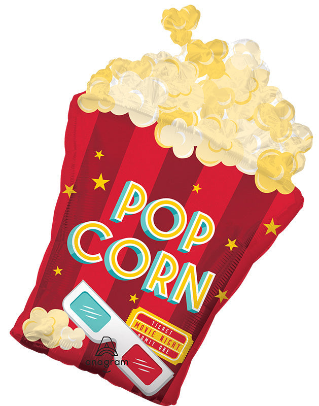 Movie Night Popcorn Foil Balloon