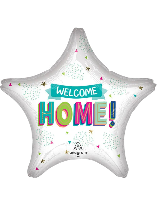 Star-shaped balloon with 'Welcome Home!' text and Anagram logo