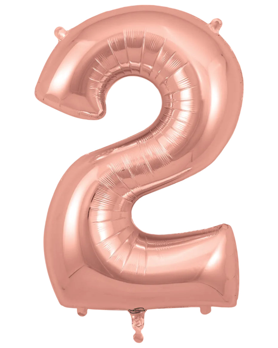 34"Rose Gold Number 2 Foil Balloon