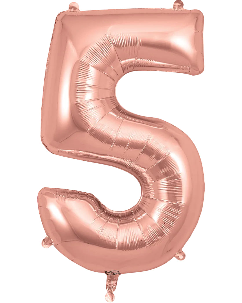 34"Rose Gold Number 5 Foil Balloon