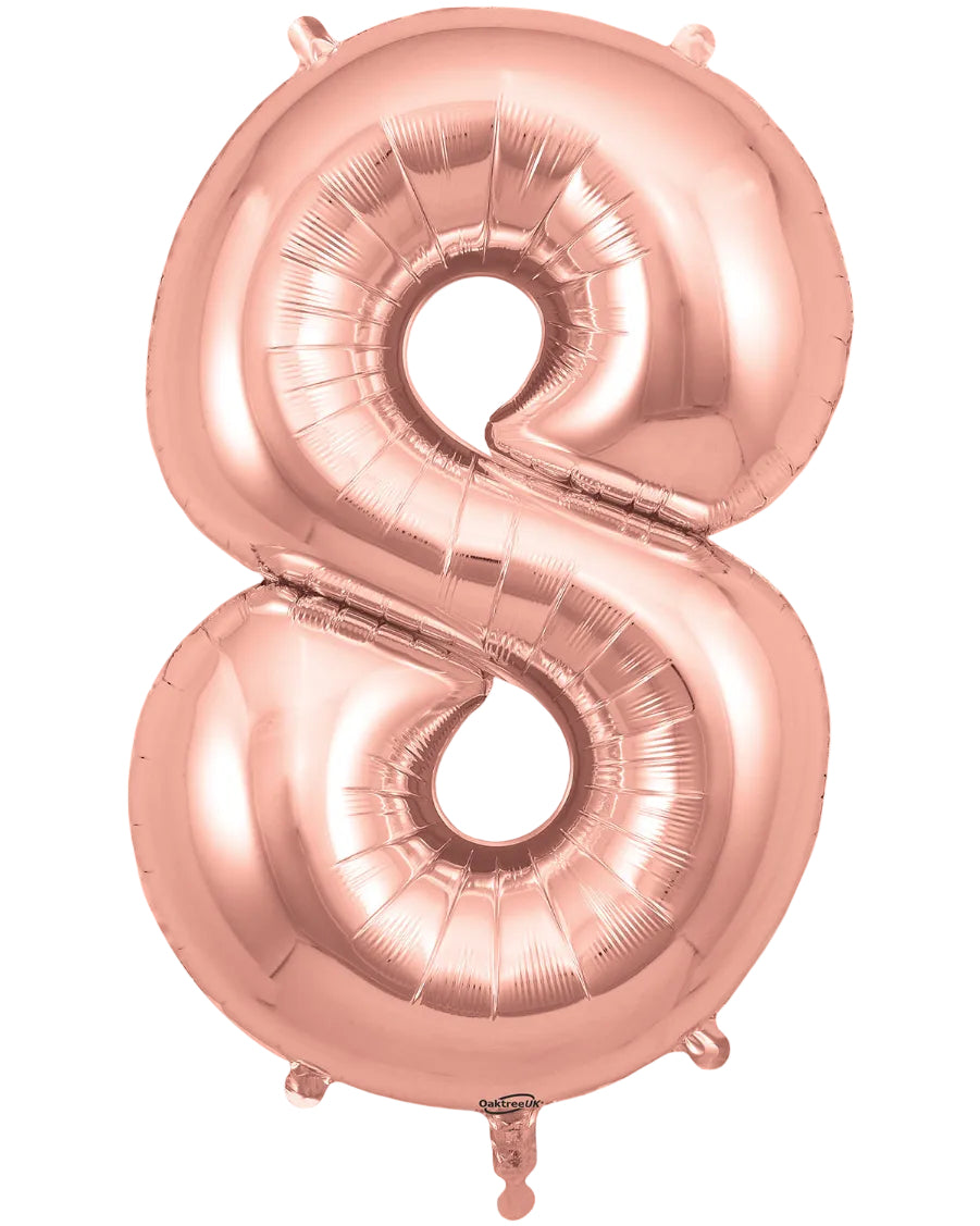 34"Rose Gold Number 8 Foil Balloon