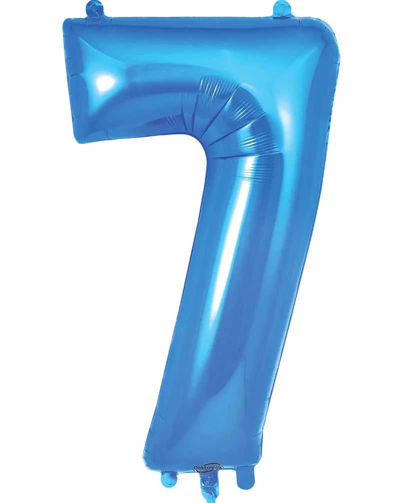 34"Blue Number 7 Foil Balloon