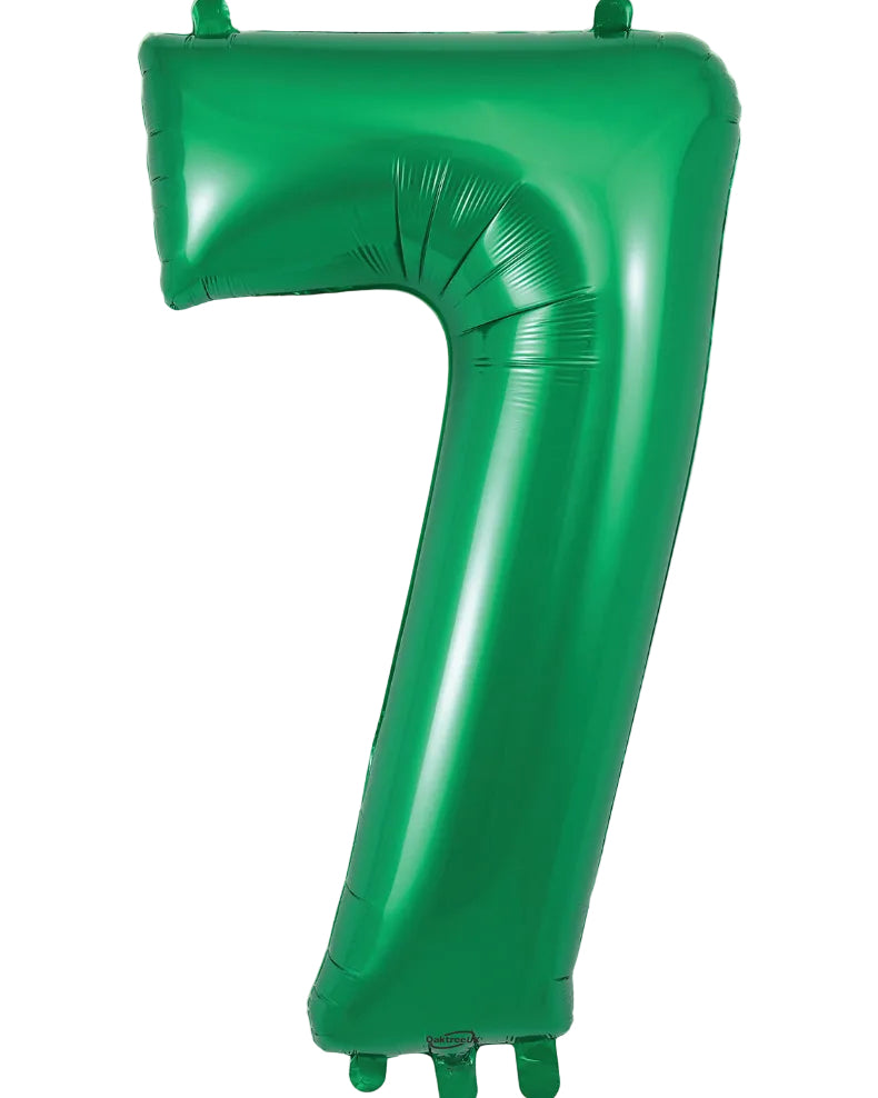 34"Number 7 Green Foil Balloon