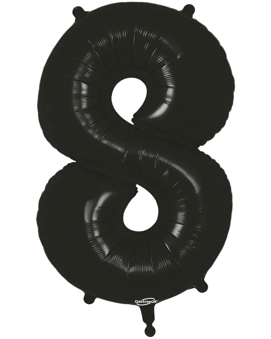 34"Black Number 8 Foil Balloon