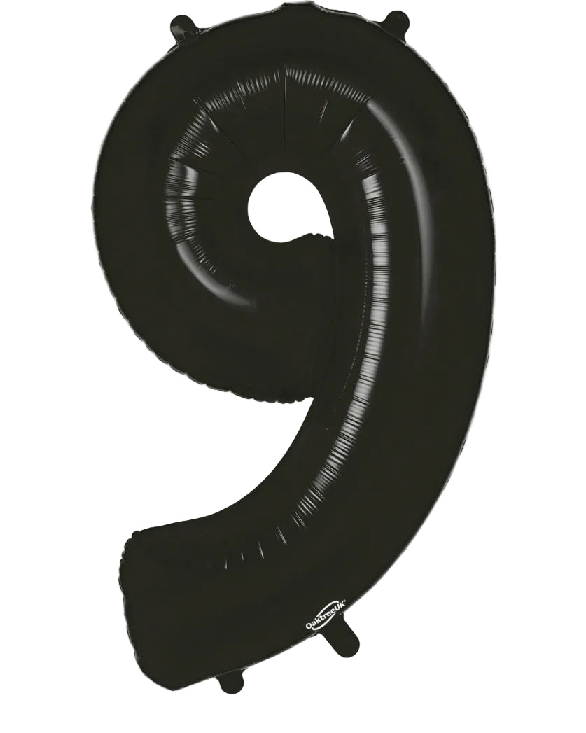 34"Black Number 9 Foil Balloon