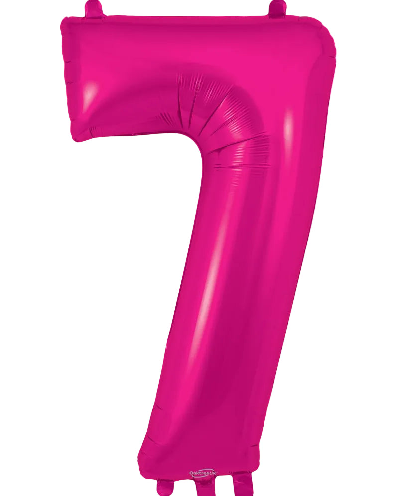 34"Hot Pink Number 7 Foil Balloon