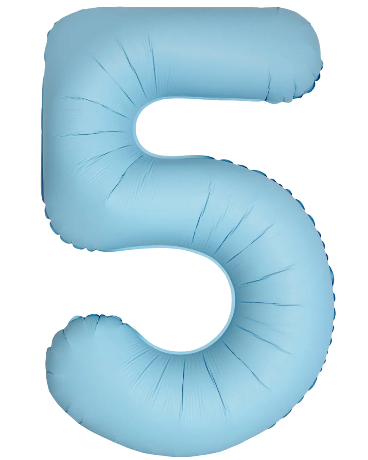34"Number 5 Matte Baby Blue Foil Balloon