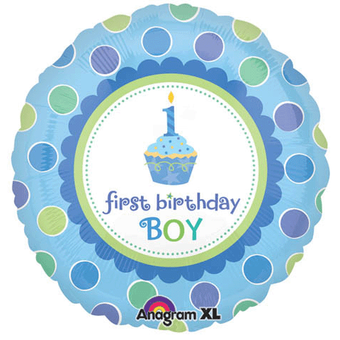 18"Sweet Little Cupcake Boy Foil Balloon