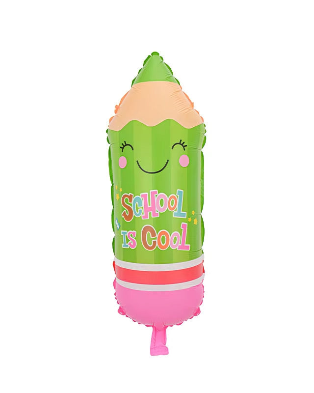 School Is Cool Green Pencil Foil Balloon