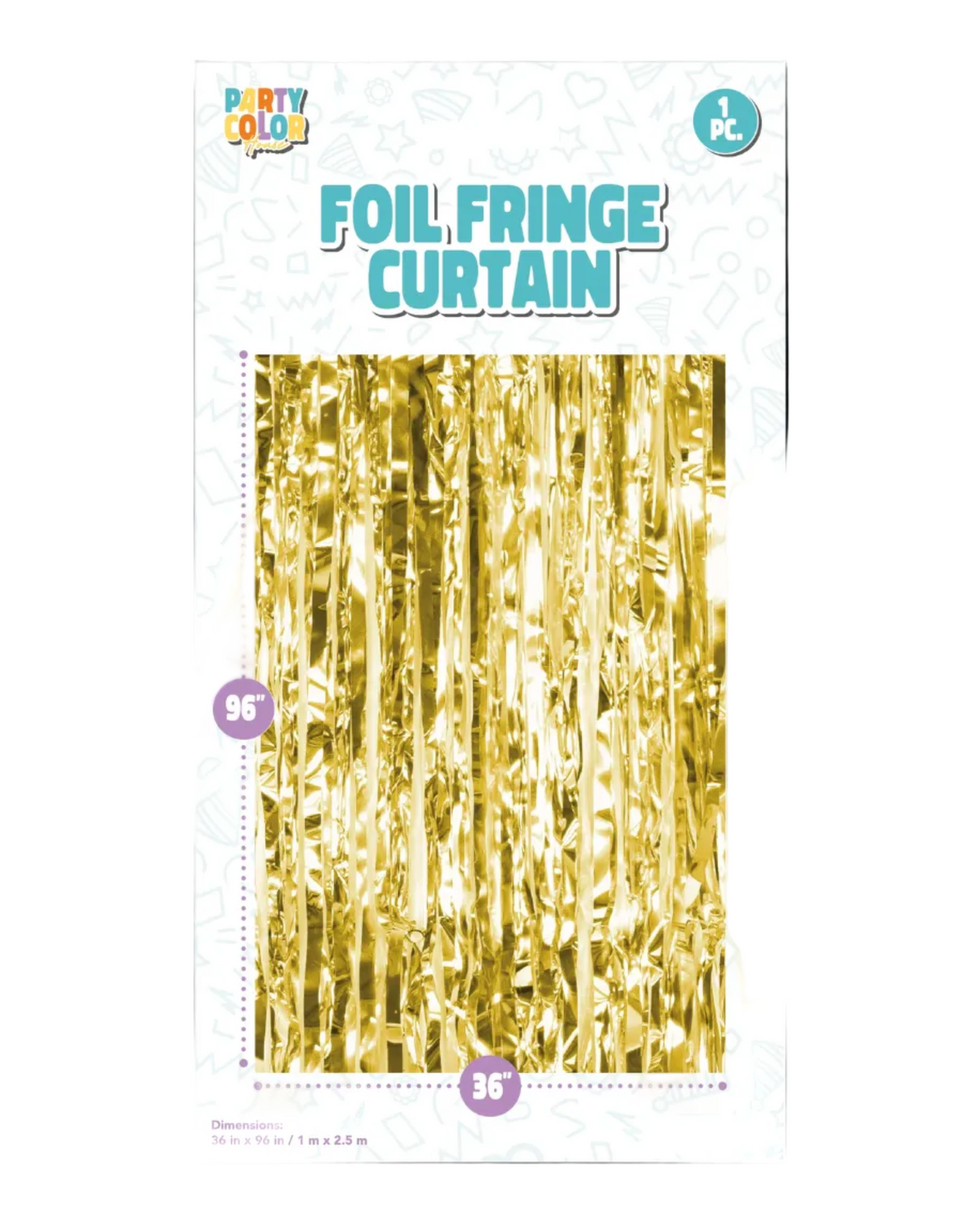 36x96" Gold Matte Foil Fringe Tinsel Curtain Backdrop