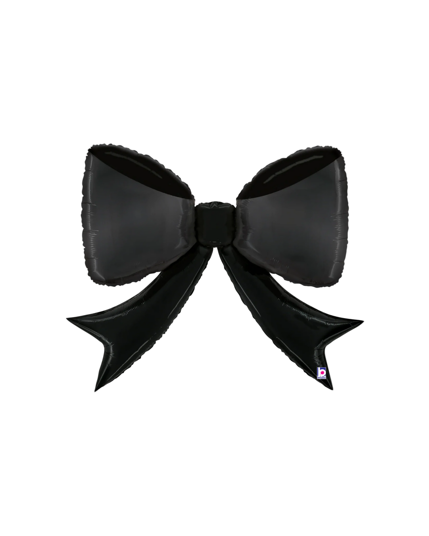 Black bow-shaped balloon on a light gray background