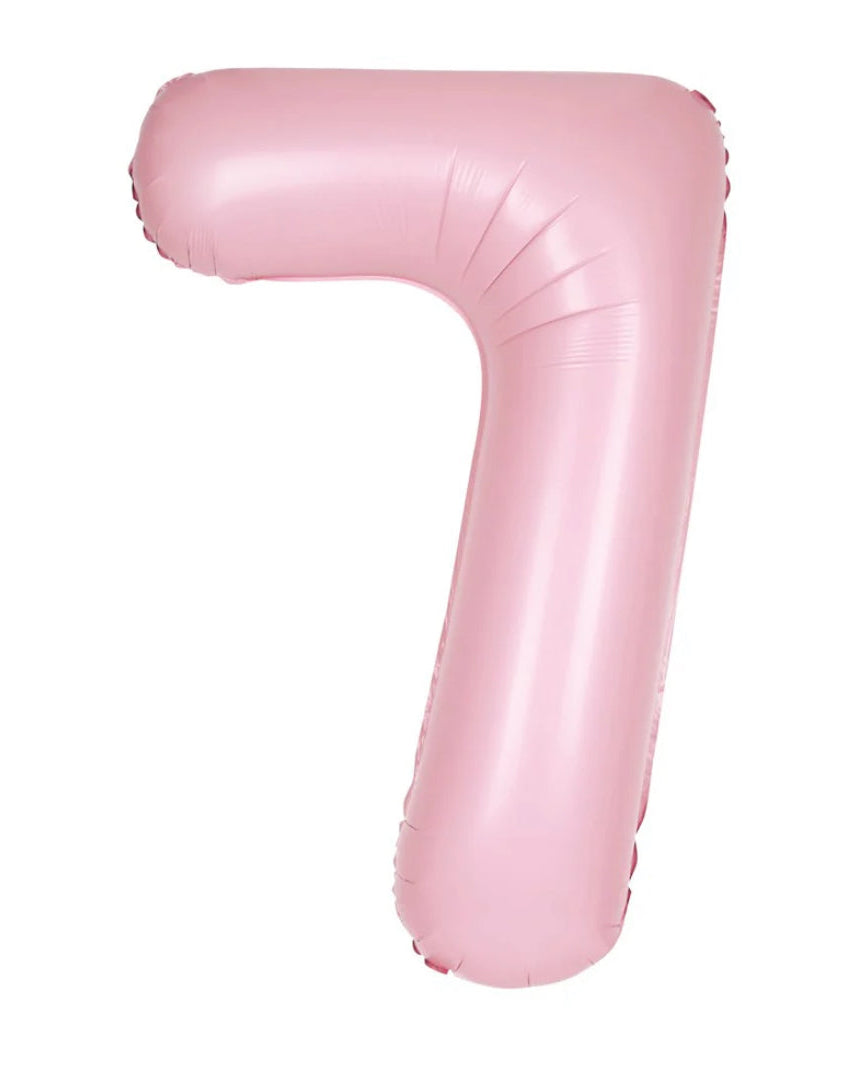 Pastel Pink Number 7 foil Balloon