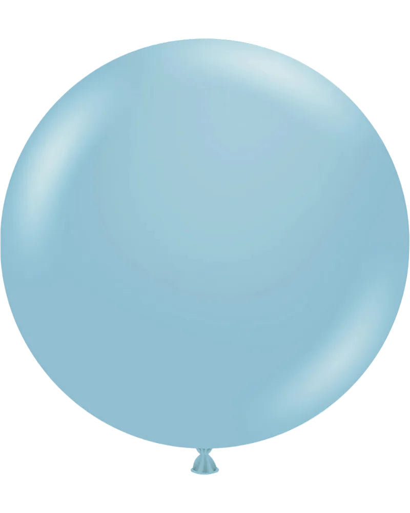 Large light blue balloon on a white background
