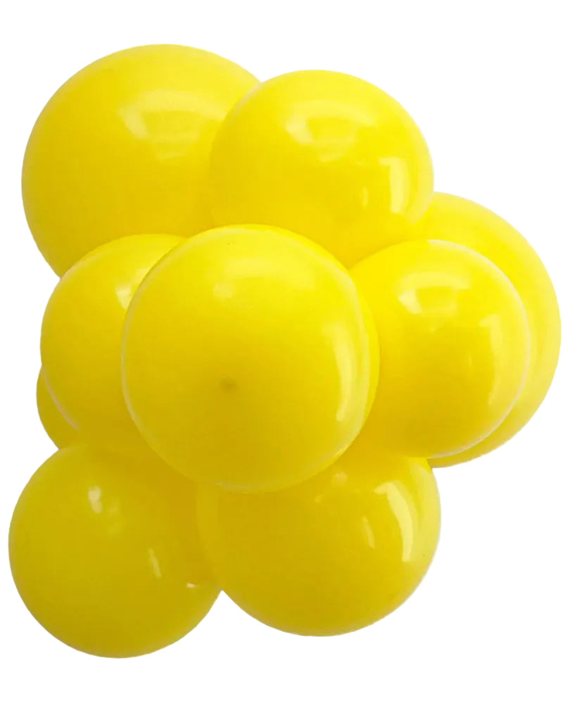 Cluster of yellow balls on a white background