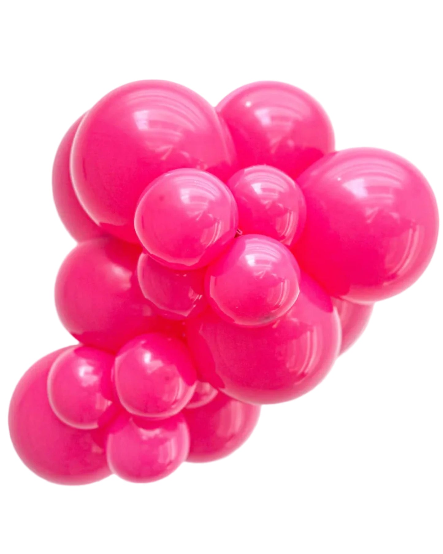 Cluster of pink balloons on a white background
