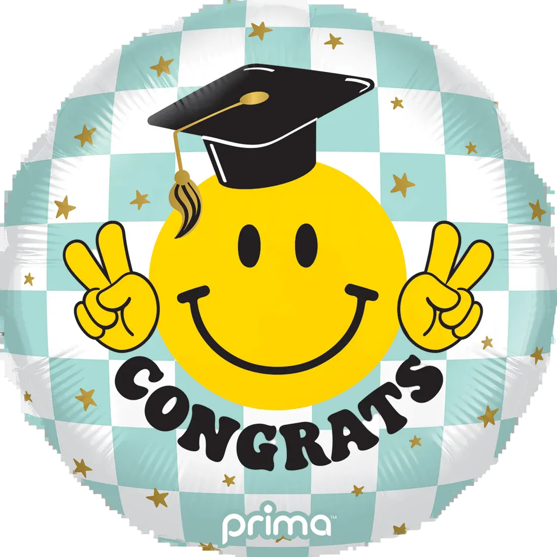 Congrats smiley face graduation balloon