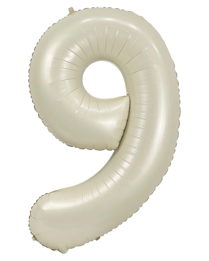 Cream Foil Number 9 Balloon