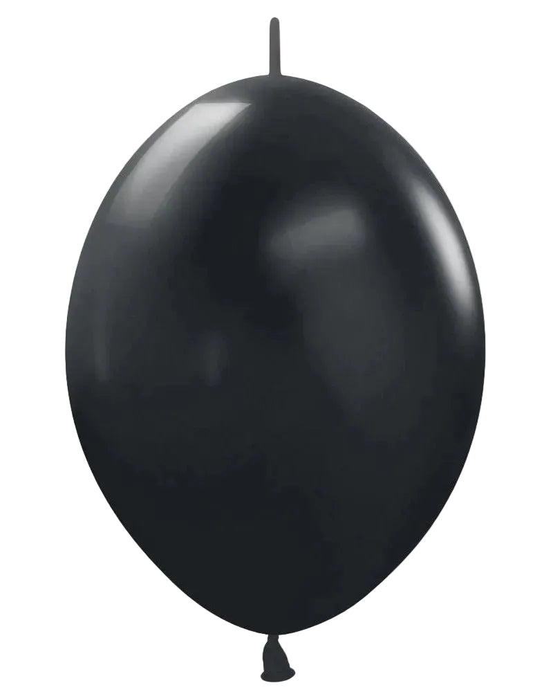 12" Sempertex Link-O-Loon Latex Black 50CT Balloons