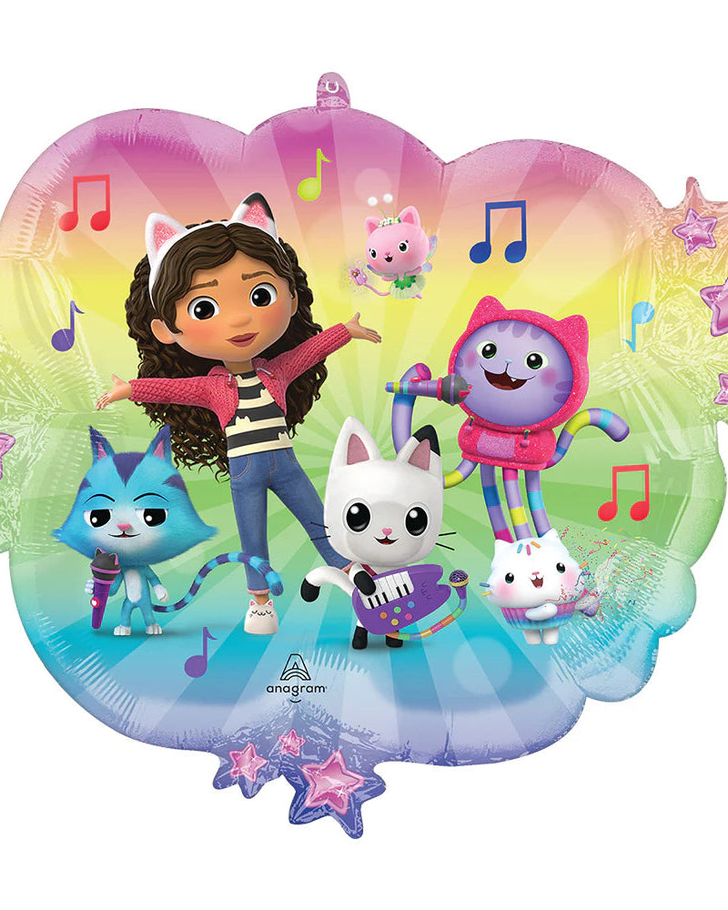 Colorful balloon with cartoon character and animals on a white background