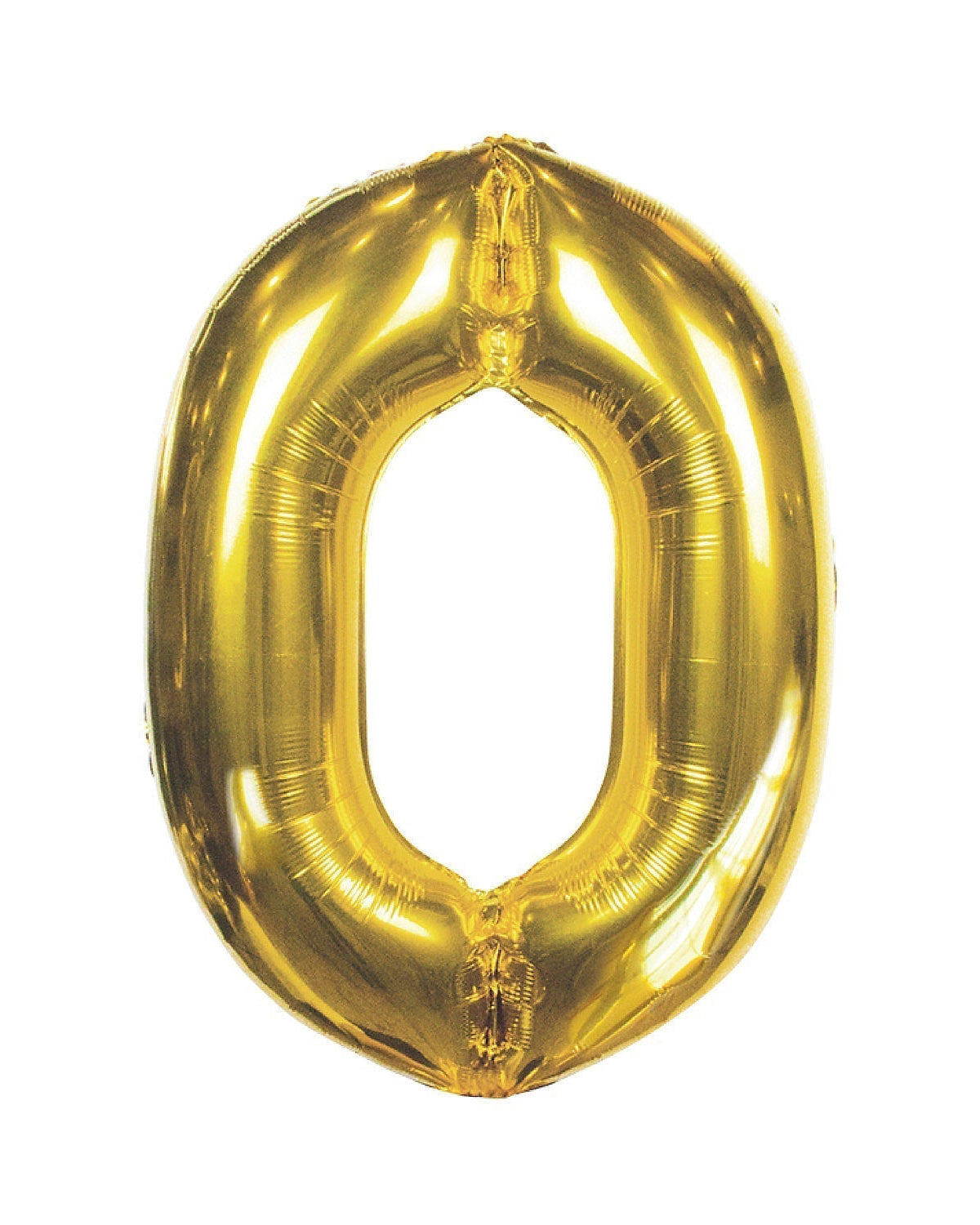 Gold number 0 balloon on a white background