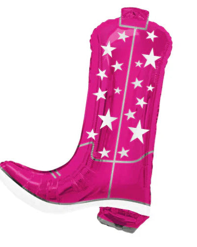 Pink rain boot cover with star patterns on a white background
