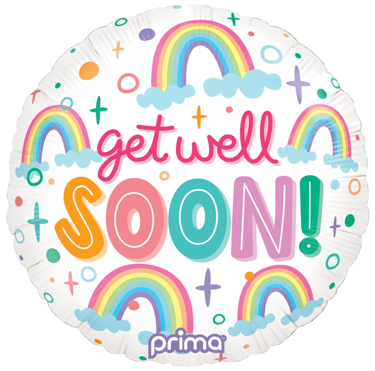Colorful 'get well soon!' balloon