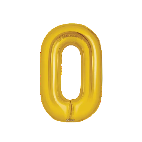 Gold number 0 Foil balloon