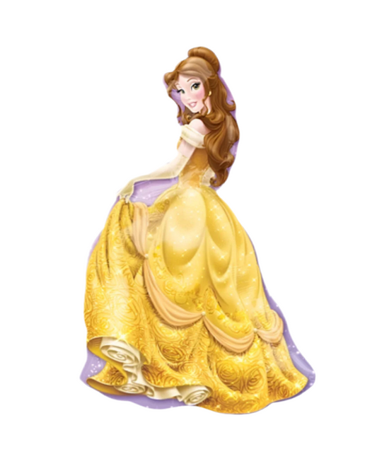 Animated character in a yellow dress on a white background