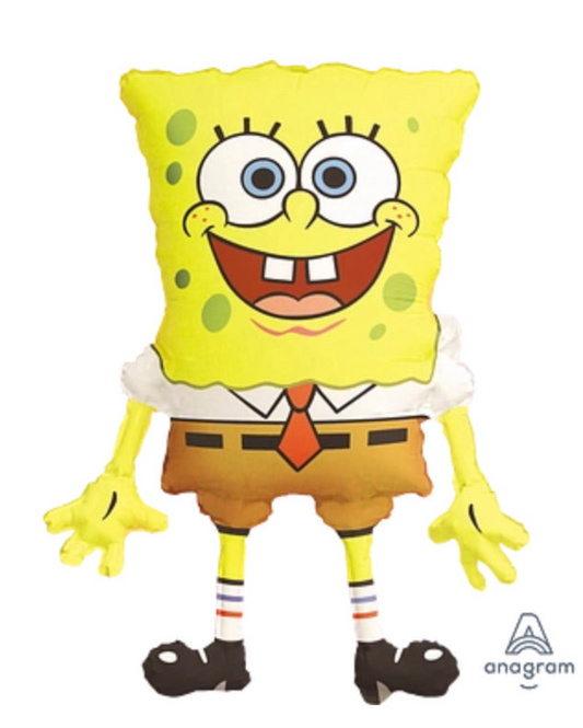 SpongeBob SquarePants balloon with a visible Anagram logo on a white background