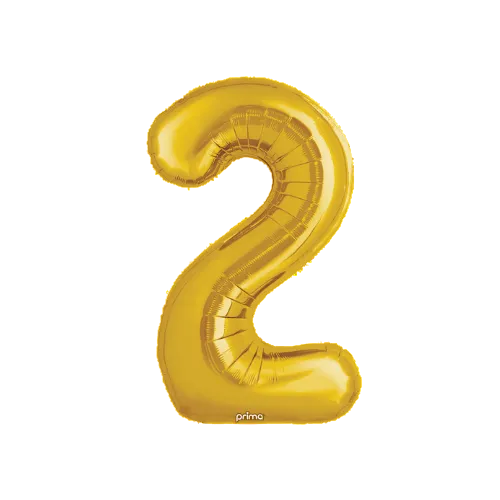 Gold number 2 Foil balloon