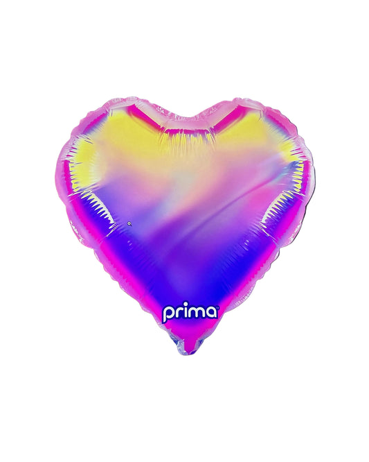 Colorful Prima balloon projected onto a screen with a blurred background