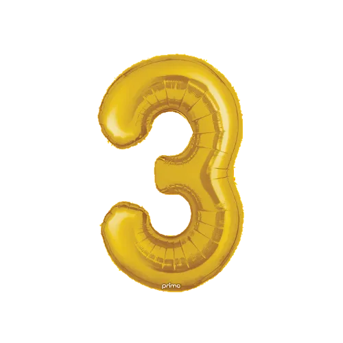 Gold number 3 Foil balloon