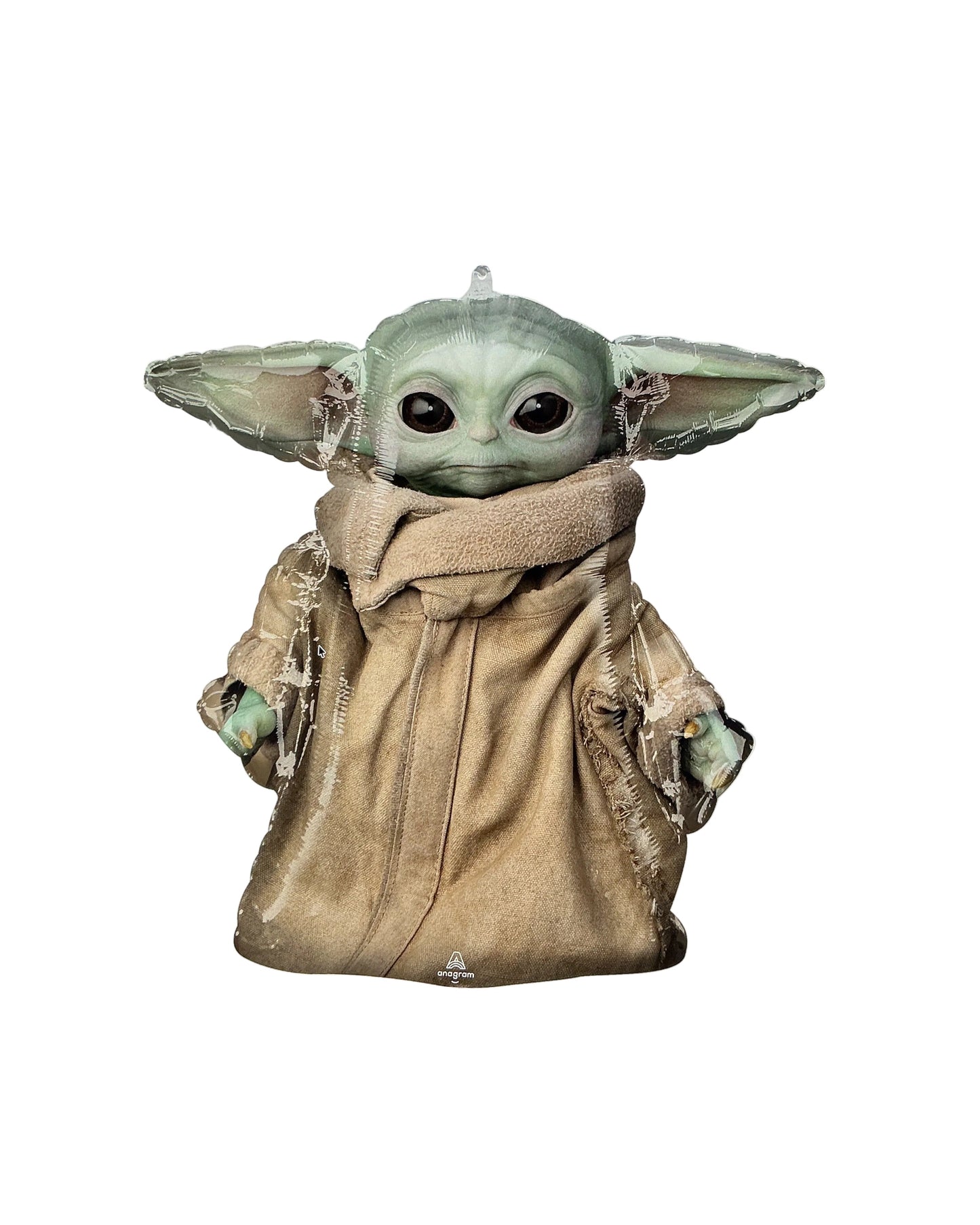 Digital artwork of a character resembling Baby Yoda on a tablet screen.