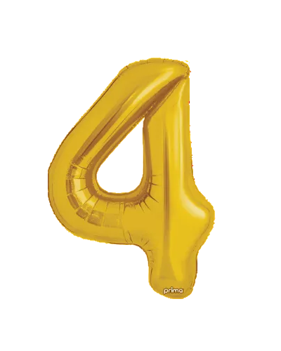 Gold number 4 Foil balloon
