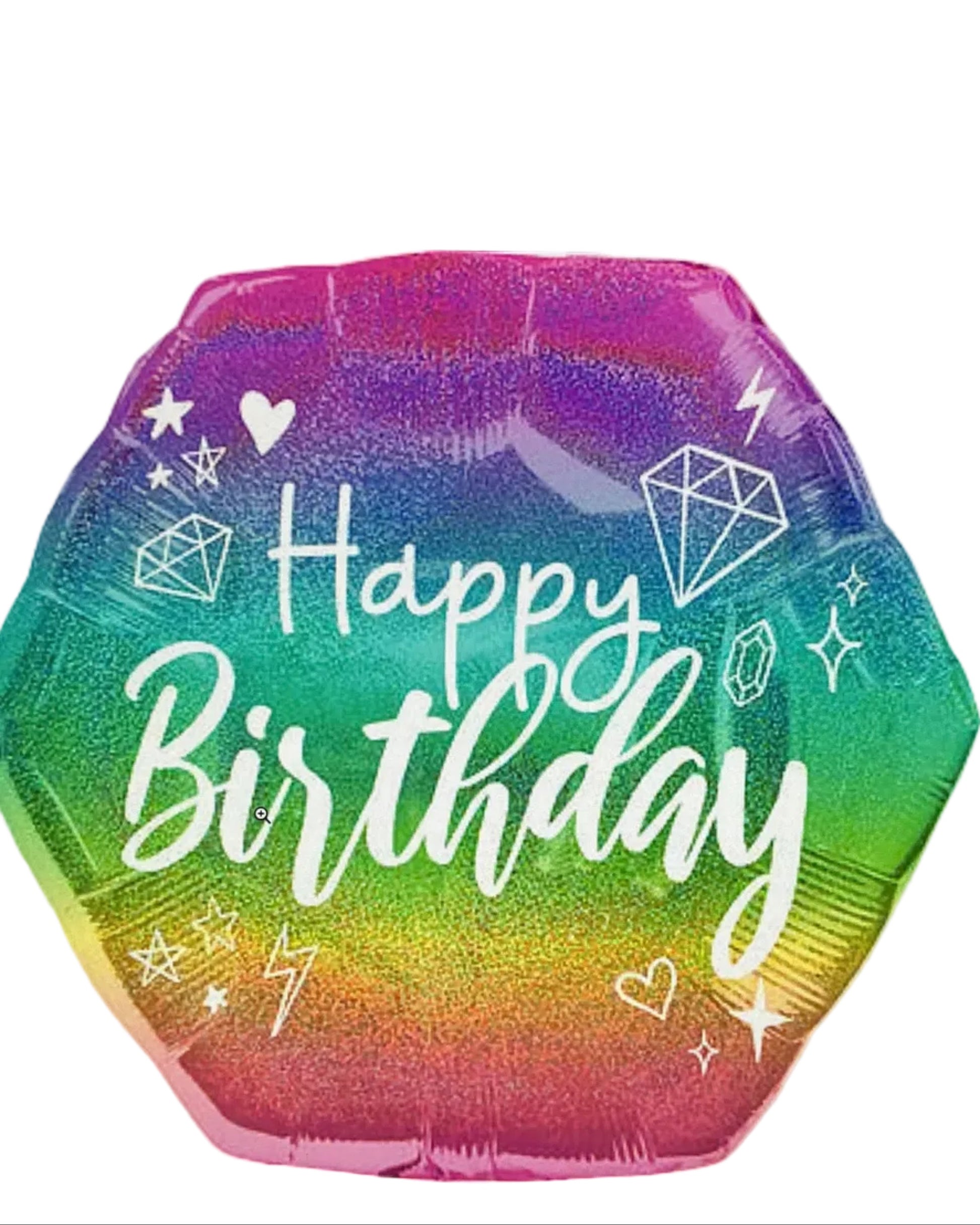 Colorful balloon with 'Happy Birthday' text on a digital device screen