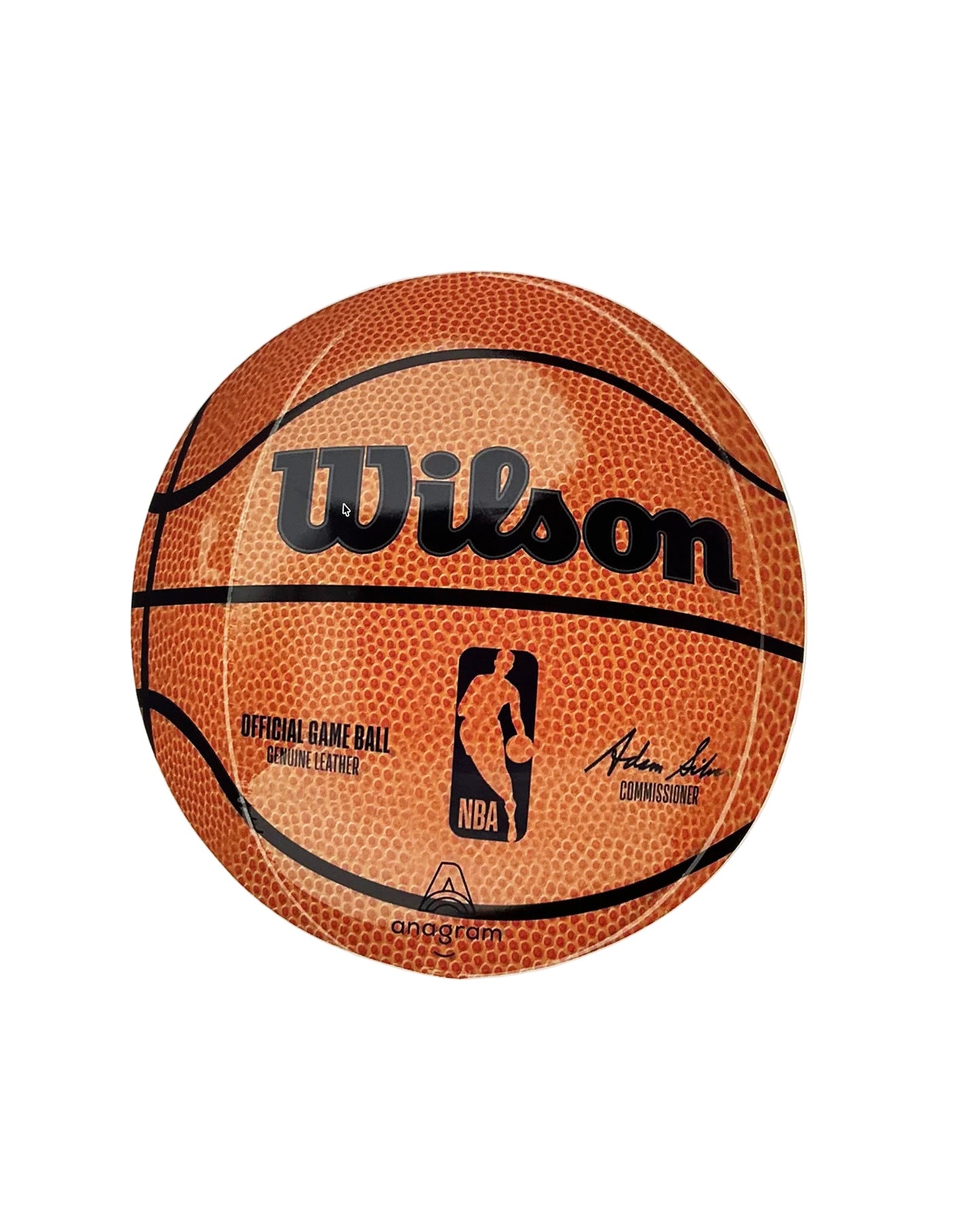 Basketball displayed on a screen with Wilson and NBA logos