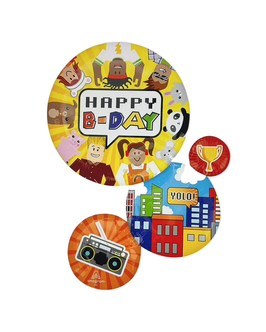 Colorful birthday-themed design on a digital device screen