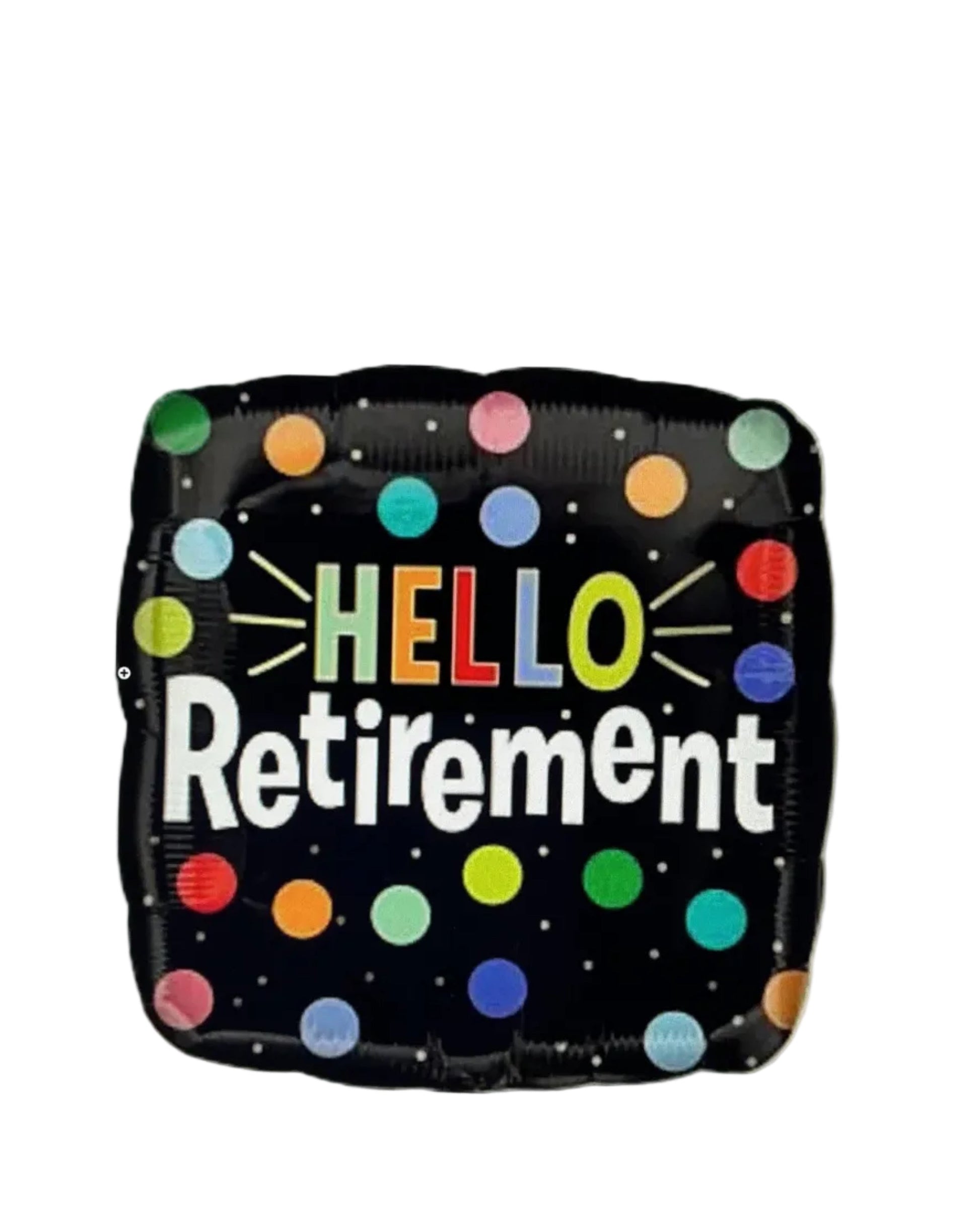 Balloon with 'Hello Retirement' text on a computer screen