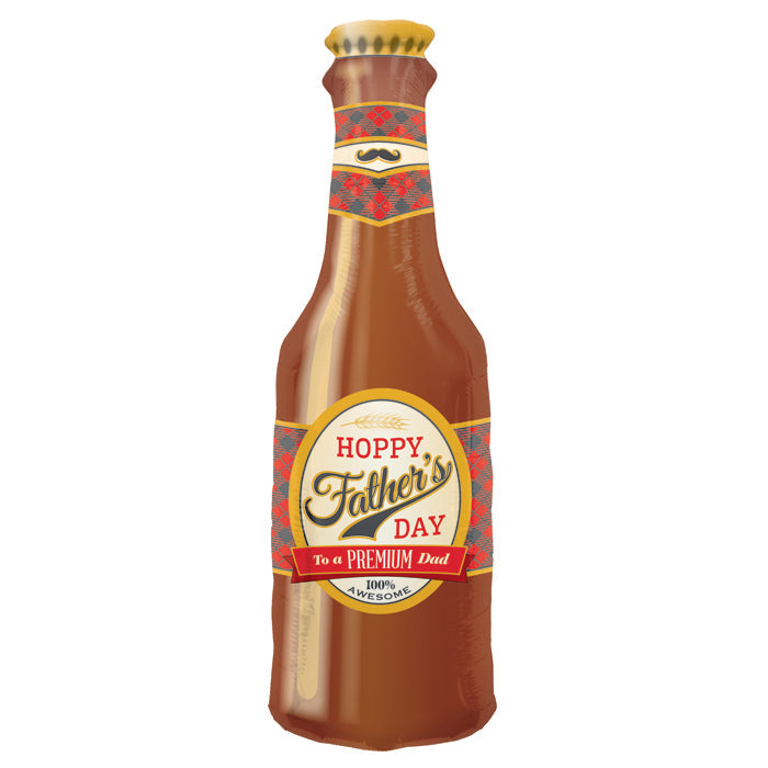 Bottle with a 'Happy Father's Day' label on a white background
