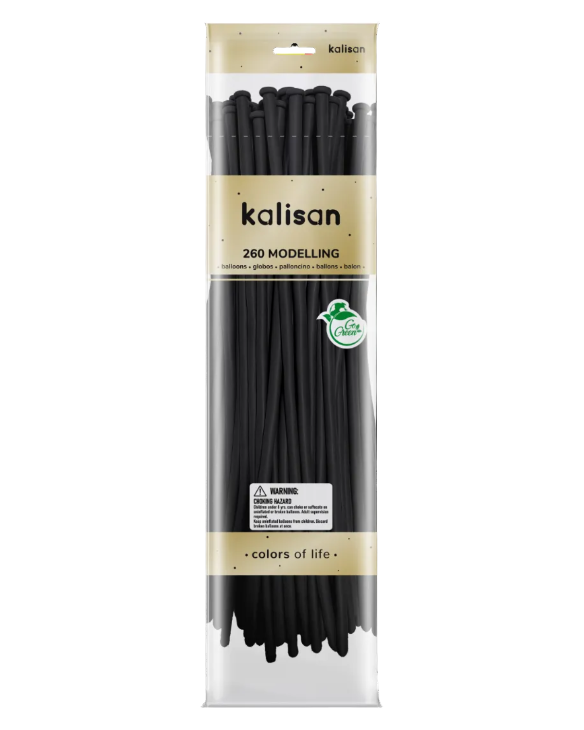 260K Kalisan Black Latex 50CT Balloons