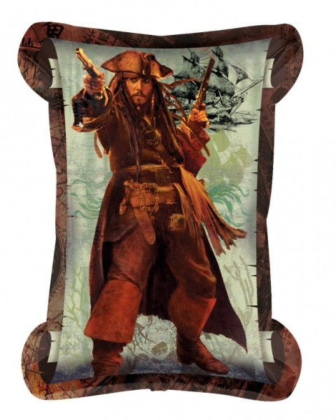 Pillow with a pirate design on a white background