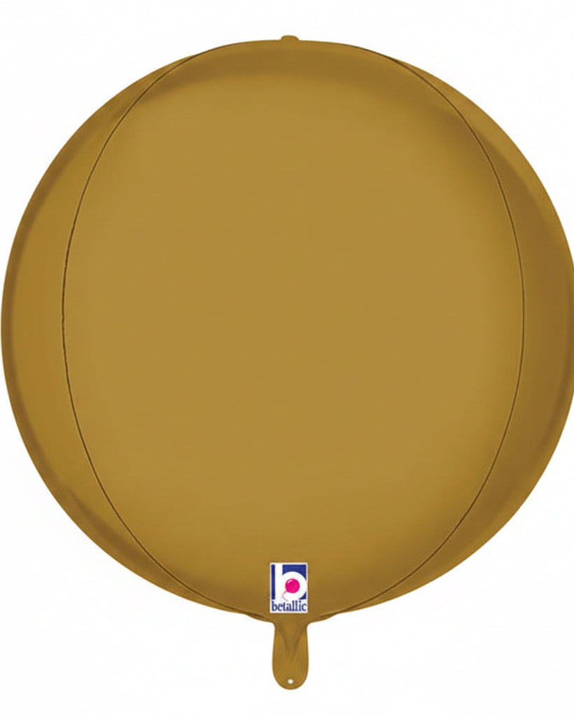 Satin Gold Multi-Sided Globe Foil Orbz Balloon