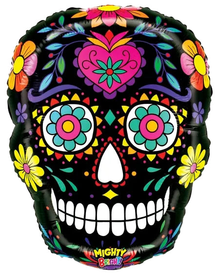 22"Black Sugar Skull Foil Balloon
