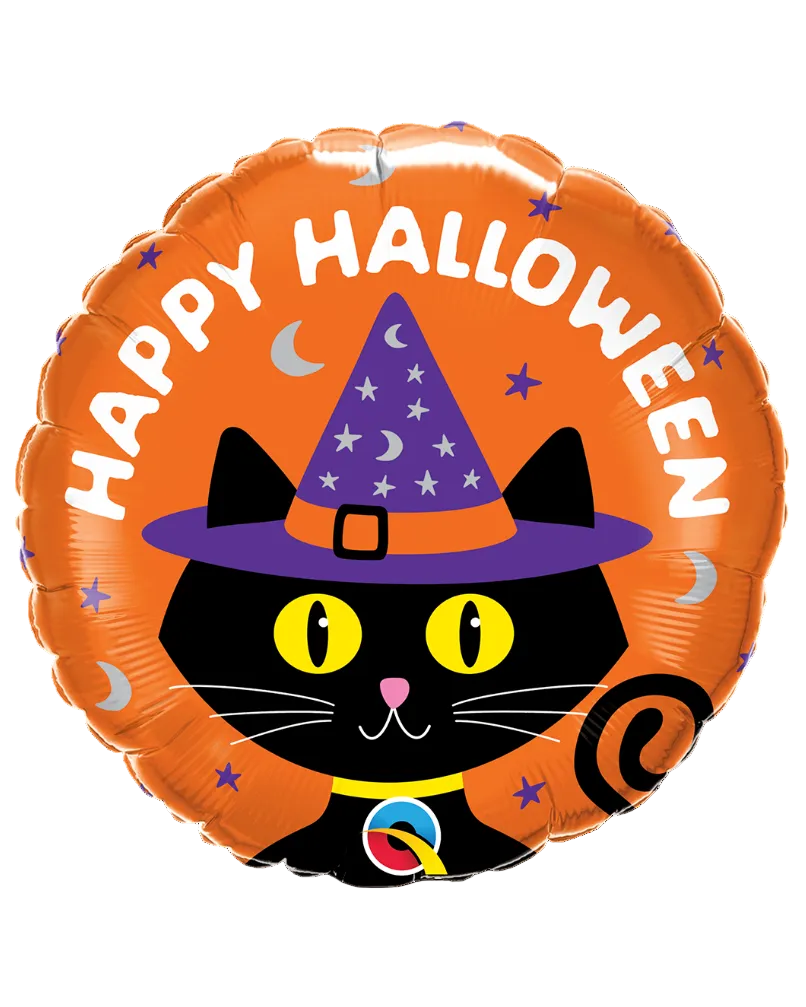 18"Halloween Black Cat&Hat Foil Balloon