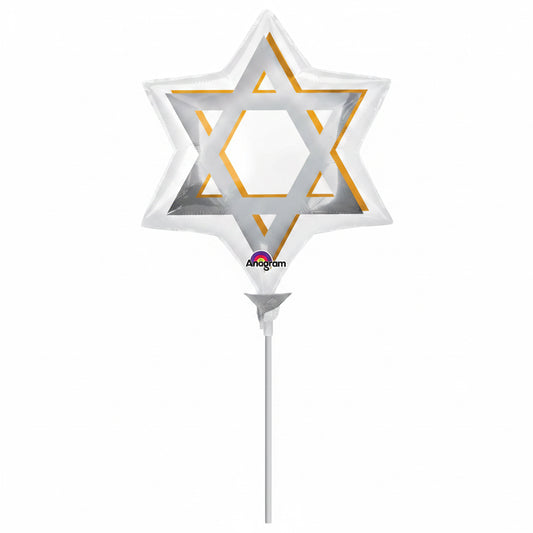 Star-shaped balloon with a visible brand logo on a white background