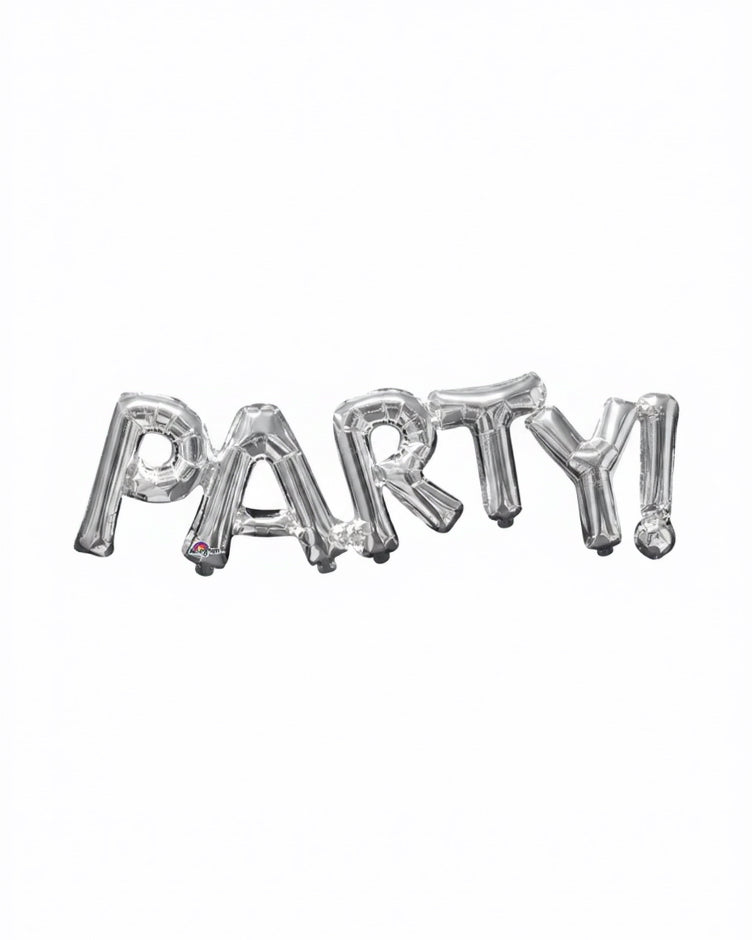 33" Jumbo Silver "Party Foil Balloon Banner